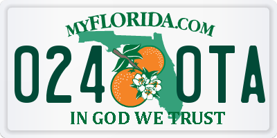 FL license plate 0240TA