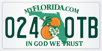 FL license plate 0240TB