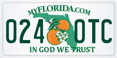 FL license plate 0240TC