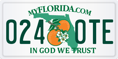 FL license plate 0240TE