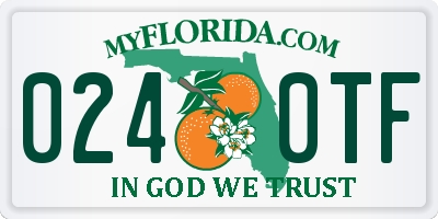 FL license plate 0240TF