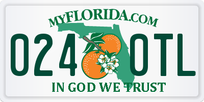 FL license plate 0240TL