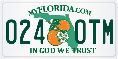 FL license plate 0240TM