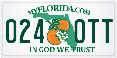 FL license plate 0240TT