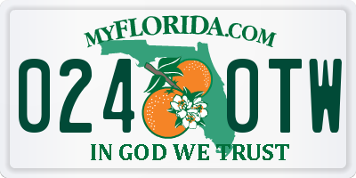 FL license plate 0240TW
