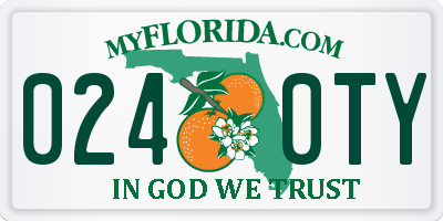 FL license plate 0240TY