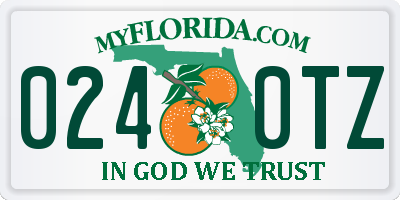 FL license plate 0240TZ