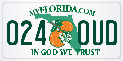 FL license plate 0240UD