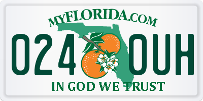 FL license plate 0240UH