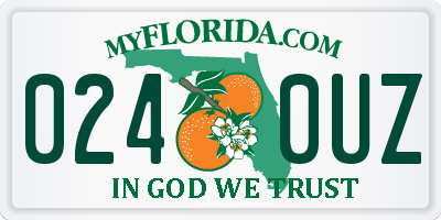 FL license plate 0240UZ