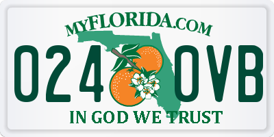 FL license plate 0240VB