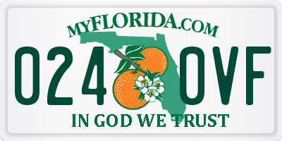 FL license plate 0240VF