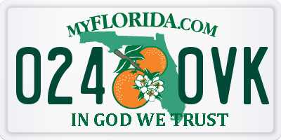 FL license plate 0240VK