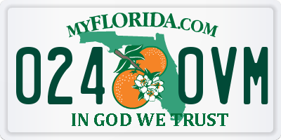 FL license plate 0240VM