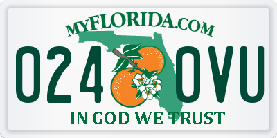 FL license plate 0240VU