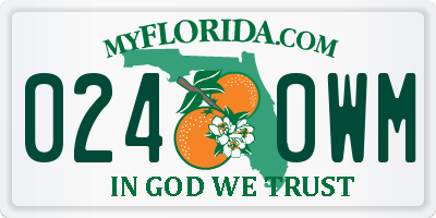 FL license plate 0240WM