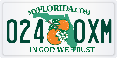FL license plate 0240XM