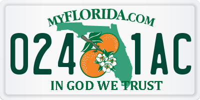 FL license plate 0241AC