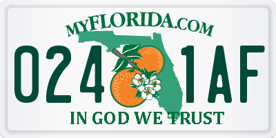 FL license plate 0241AF