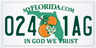 FL license plate 0241AG