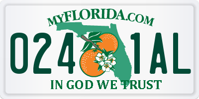 FL license plate 0241AL