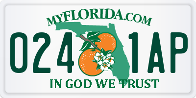 FL license plate 0241AP