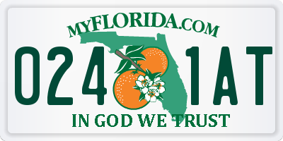 FL license plate 0241AT