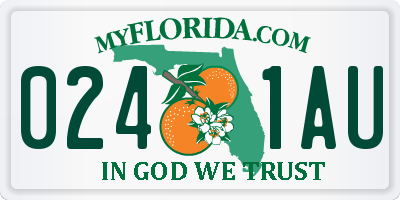 FL license plate 0241AU