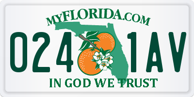 FL license plate 0241AV