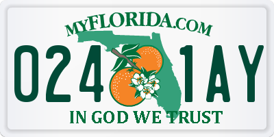 FL license plate 0241AY