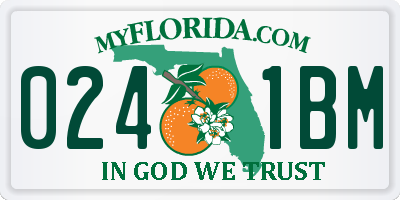FL license plate 0241BM