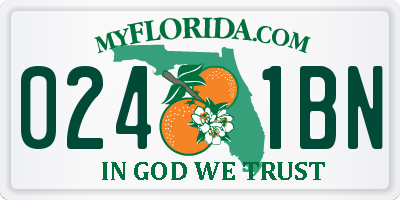 FL license plate 0241BN