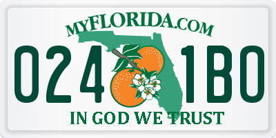 FL license plate 0241BO