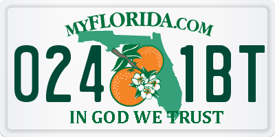 FL license plate 0241BT