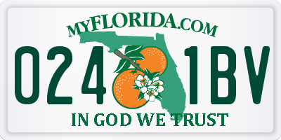 FL license plate 0241BV