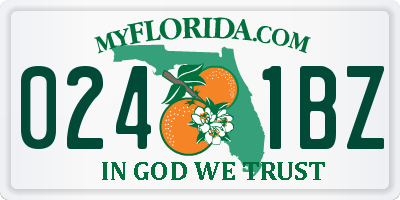 FL license plate 0241BZ