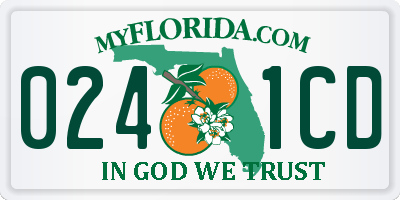 FL license plate 0241CD