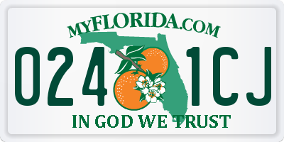 FL license plate 0241CJ