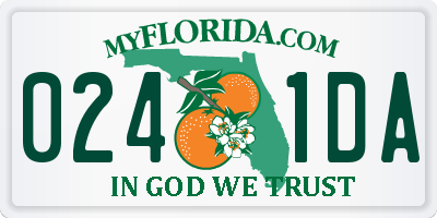FL license plate 0241DA