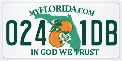FL license plate 0241DB