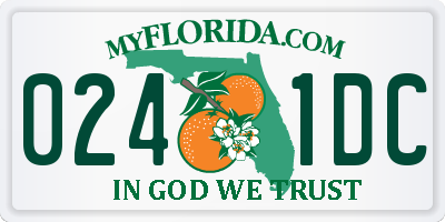FL license plate 0241DC