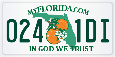 FL license plate 0241DI
