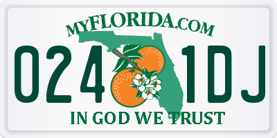 FL license plate 0241DJ