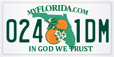 FL license plate 0241DM