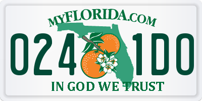 FL license plate 0241DO