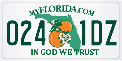 FL license plate 0241DZ