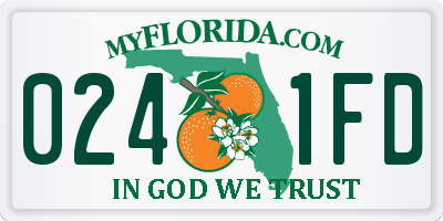 FL license plate 0241FD
