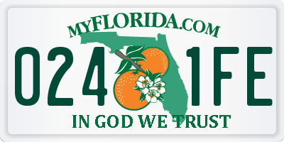 FL license plate 0241FE