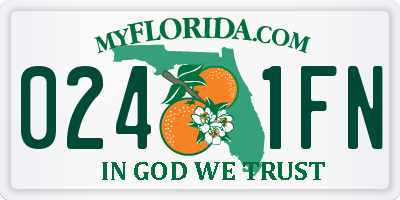 FL license plate 0241FN