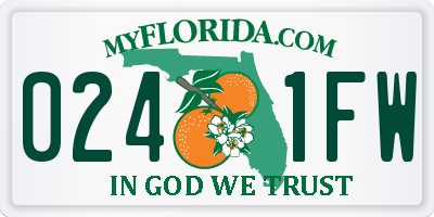 FL license plate 0241FW